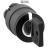 Harmony XB5, Key switch selector head, plastic, black, Ø22, key n°455, 3 positions, spring return to center