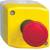 Harmony XALD, XALK, Control station, plastic, yellow lid, 1 red mushroom push button Ø40, turn to release, 1 NC