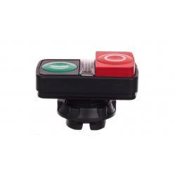 Harmony XB5, Illuminated double-headed push button head, plastic, Ø22, 1 green flush I + 1 pilot light + 1 red projecting O