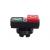 Harmony XB5, Illuminated double-headed push button head, plastic, Ø22, 1 green flush I + 1 pilot light + 1 red projecting O