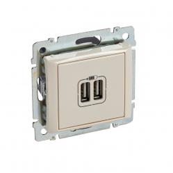 USB Charger Valena Dual Type A 2.4A 12W Ivory