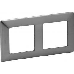 Cover plate Valena Life 2-gang Inox Style