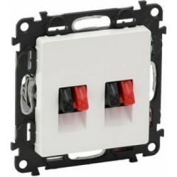 Double loudspeaker socket Valena Life - with cover plate - white