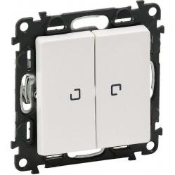 Illuminated 2-gang 2-way switch Valena Life - 10 AX - 250 V~ - white