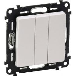 3-gang one-way switch Valena Life - 10 AX - 250 V~ - with cover plate - white