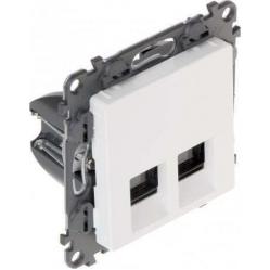 Double RJ45 socket Valena Life category 5e UTP with cover plate white
