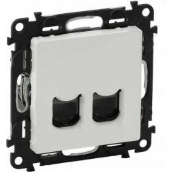 Double RJ45 socket Valena Life category 6 UTP with cover plate white