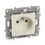 2P+E French standard socket outlet Niloé - with shutters -screw terminals -ivory