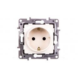 Socket Niloe 2P+E SCH 16A 250V with shutters ivory