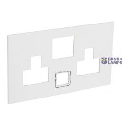 Special plate for multistandard 2x2P+E switched 2 gang socket outlet Arteor with USB charger - white