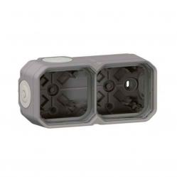 Plexo™ - 2-gang surface box with 4 membrane glands (3 x 1 entry + 1 x 2 entries) - Horizontal and vertical - IP55 - Grey
