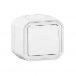 Switch Plexo 1-gang 2-way white surface IP55 IK08 10AX 250V