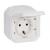 Socket outlet Plexo German standard 2P+T white surface IP55 automatic terminals