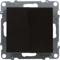 2-GANG ONE-WAY SWITCH 10AX AUTOMATIC TERMINALS BLACK