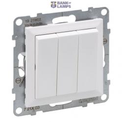 3-GANG ONE-WAY SWITCH 10AX SCREW TERMINALS WHITE