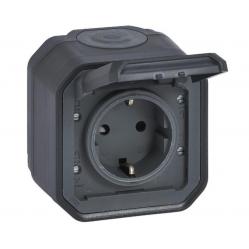 PLEXO GERMAN STANDARD SOCKET OUTLET WITH AUTO TERMINALS VDE - ANTHR - SURFACE