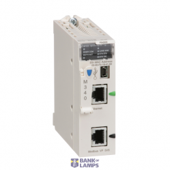 Processor module, Modicon M340 automation platform, max 1024 discrete + 256 analog I/O, Modbus, Ethernet