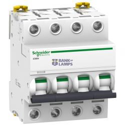 Miniature circuit-breaker, Acti9 iC60N, 4P, 63 A, D curve, 6000 A (IEC 60898-1), 10 kA (IEC 60947-2)