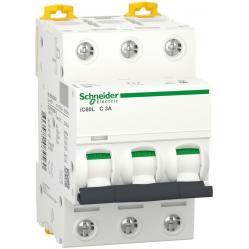 Miniature circuit-breaker, Acti9 iC60L, 3P, 3 A, C curve, 15000 A (IEC 60898-1), 100 kA (IEC 60947-2)