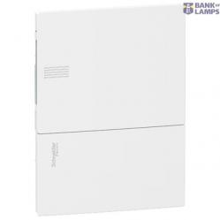 Enclosure, Resi9 MP, flush mounting, 1 row of 6 modules, IP40, white door, 1 earth + 1 neutral terminal blocks