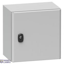 Spacial S3D plain door with mount.plate. H300xW300xD150 IP66 IK10 RAL7035.