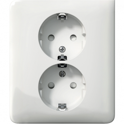 Exxact double socket-outlet earthed screwless white