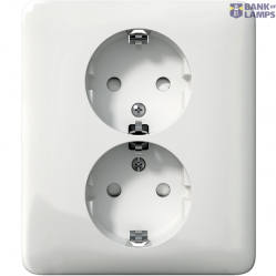 Exxact double socket-outlet branching earthed white
