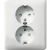 Exxact double socket-outlet branching earthed white