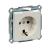 SCHUKO socket-outlet, shutter, screwl. term., polar white, glossy, System M