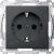 SCHUKO socket-outlet, shutter, screwless terminals, anthracite, System M
