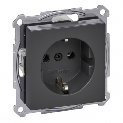 SCHUKO socket-outlet, screwless terminals, anthracite, System M