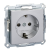 SCHUKO socket-outlet, screwless terminals, aluminium, System M