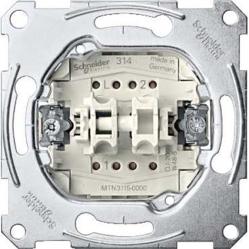 Two-circuit switch insert 1 pole, flush-mounted, 10 AX, AC 250 V, screwl. term.