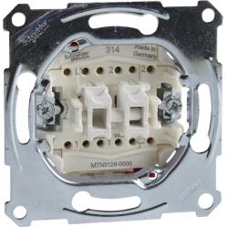 Double two-way switch insert 1 pole, flush-mntd, 10 AX, AC 250 V, screwl. term.