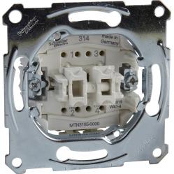 Double pbtn insrt make contact 1 pole, flush-mntd, 10 A, AC 250 V, screwl. term.