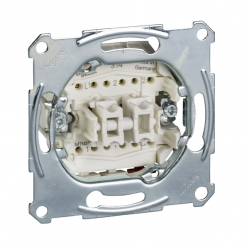Double pbutton insrt two-way 1 pole, flush-mntd, 10 A, AC 250 V, screwl. term.