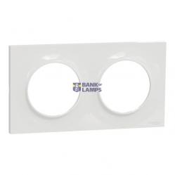 Odace Styl - 2 horizontal or vertical station plate 71mm o.c. white
