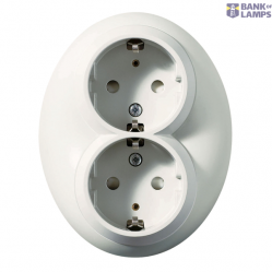 Renova - double socket outlet - 2P + E - 16 A - 250 V AC - white