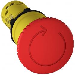 Harmony XB7, Monolithic emergency stop, plastic, red mushroom Ø40, Ø22, latching turn to release, 1 NC