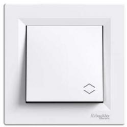 Asfora - 1pole 2way switch -10AX screwless, IP44 white