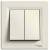 Asfora - double 2way switch - 10AX screwless terminals, cream