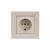 Asfora - single socket outlet with side earth - 16A shutters cream