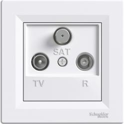 Asfora, TV-R-SAT ending socket, 1dB, white