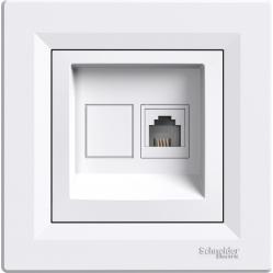 Asfora, telephone socket, RJ11, white