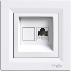 Asfora - single Data socket - RJ45 cat.6 UTP white