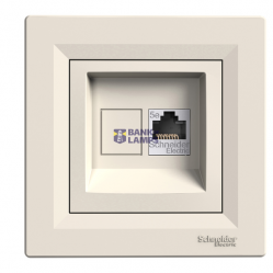 Asfora - single Data socket - RJ45 cat.5 STP, cream
