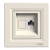 Asfora - single Data socket - RJ45 cat.5 STP, cream