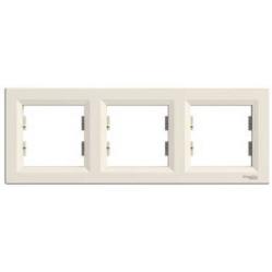 Asfora - horizontal 3-gang frame - cream