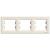 Asfora - horizontal 3-gang frame - cream