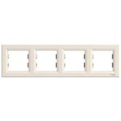 Asfora - horizontal 4-gang frame - cream